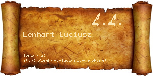 Lenhart Luciusz névjegykártya