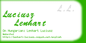 luciusz lenhart business card